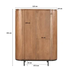 Livingfurn Wandkasten|Industriele Kasten|Noor wandkast 115 cm naturel
