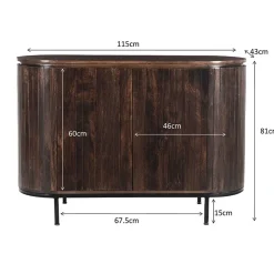 Livingfurn Wandkasten|Dressoirs|Noor wandkast 115cm walnoot