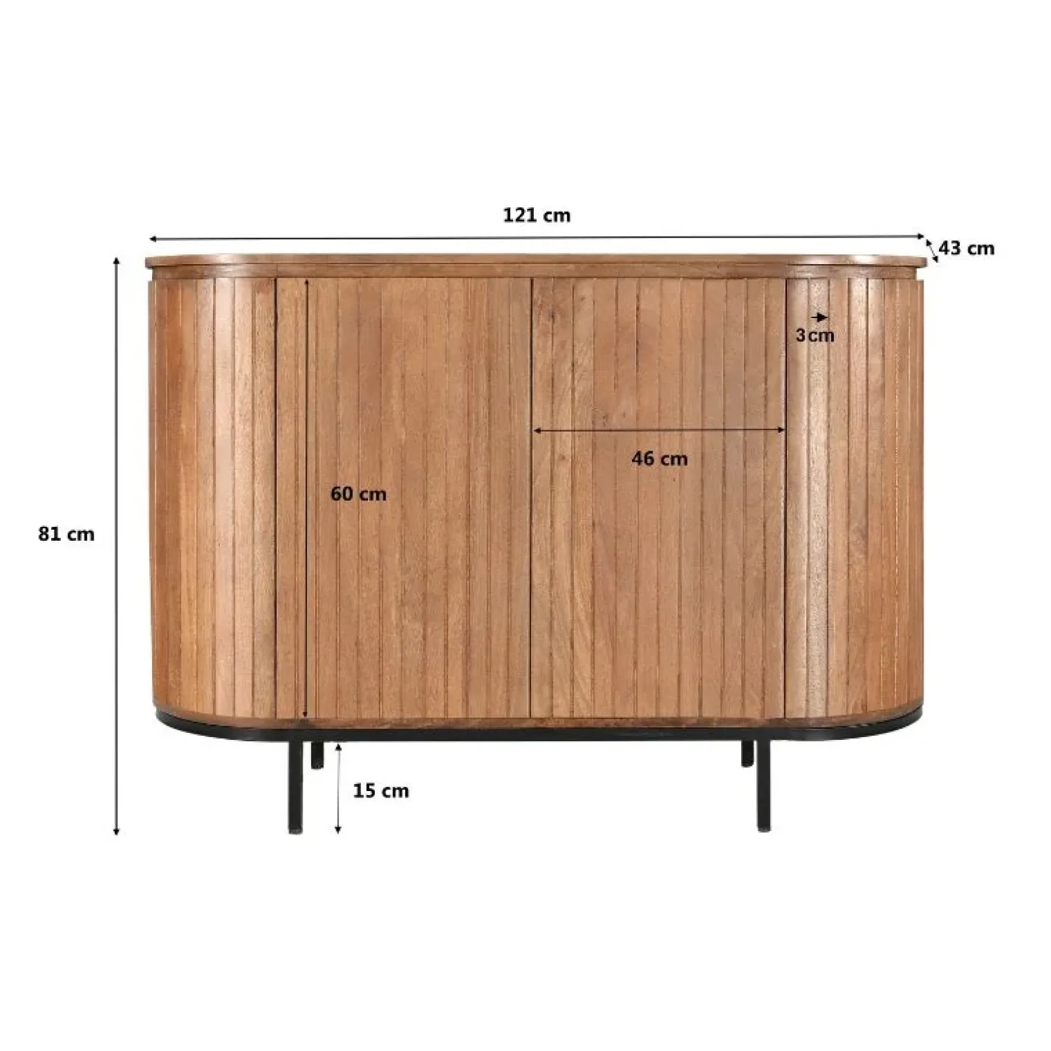 Livingfurn Wandkasten|Dressoirs|Noor wandkast laag 115cm naturel