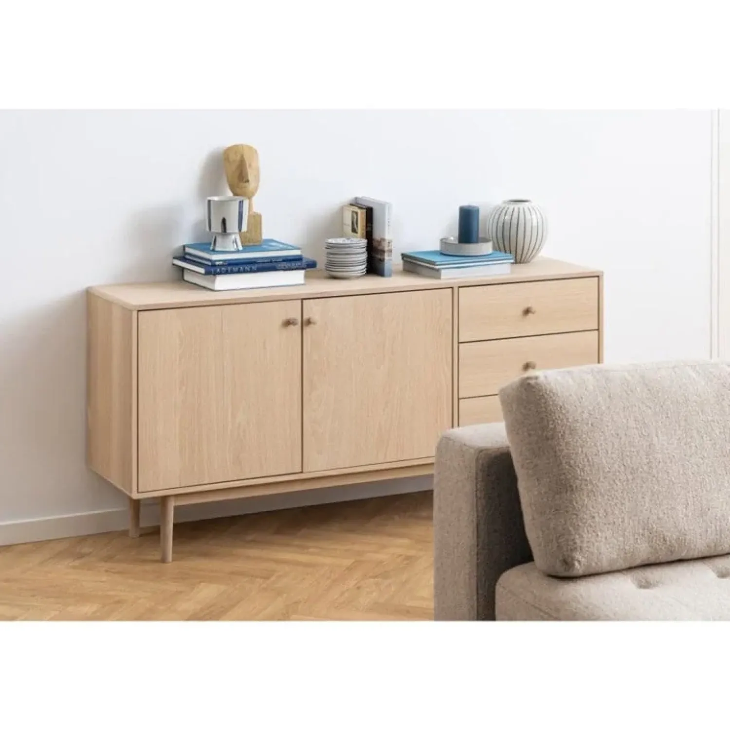 Nordhavn Dressoirs|Industriele Kasten|Nordvik Dressoir Naturel 160cm