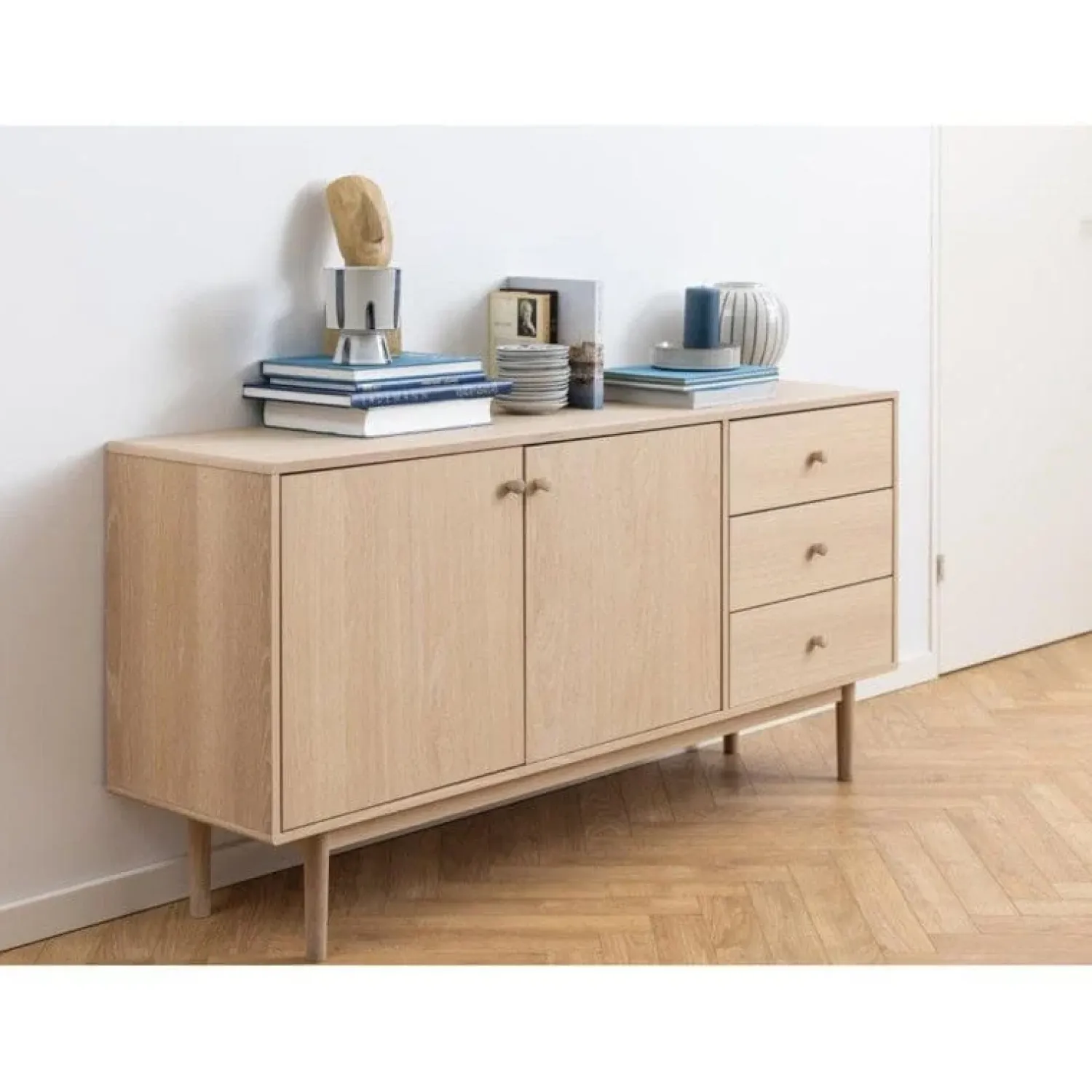 Nordhavn Dressoirs|Industriele Kasten|Nordvik Dressoir Naturel 160cm