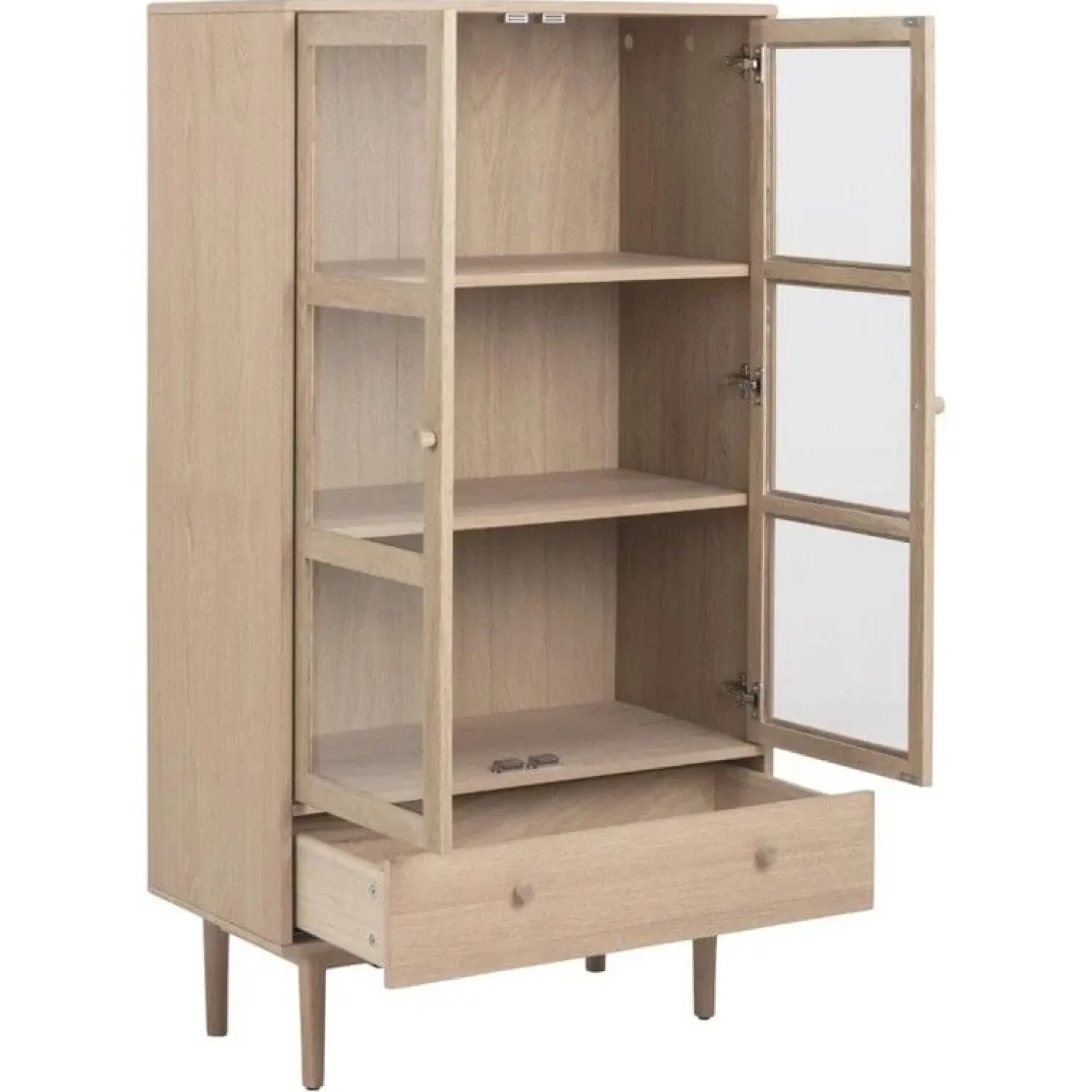 Nordhavn Vitrinekasten|Industriele Kasten|Nordvik Vitrinekast Naturel 80cm