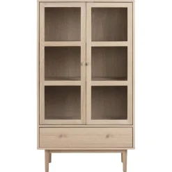 Nordhavn Vitrinekasten|Industriele Kasten|Nordvik Vitrinekast Naturel 80cm