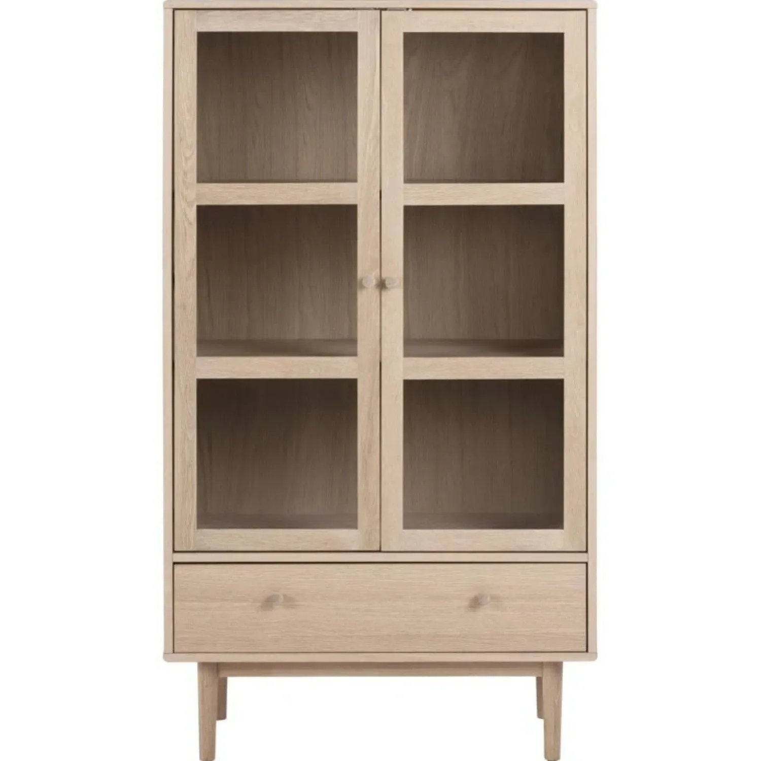 Nordhavn Vitrinekasten|Industriele Kasten|Nordvik Vitrinekast Naturel 80cm