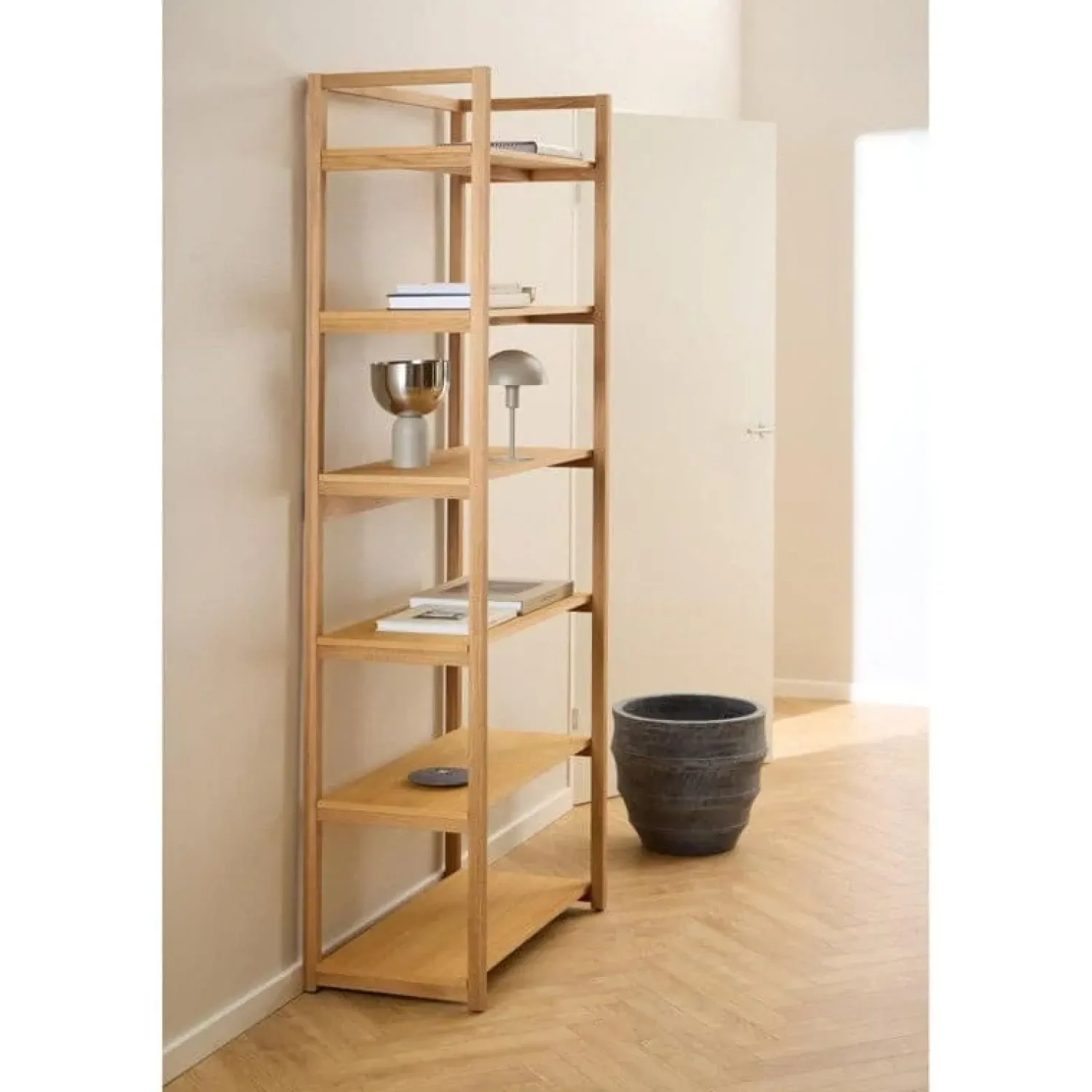 Nordhavn Boekenkasten|Industriele Kasten|Norli Boekenkast Hoog Naturel 80cm