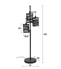 Kalfort Vloerlampen|Norvel vloerlamp 3-lichts