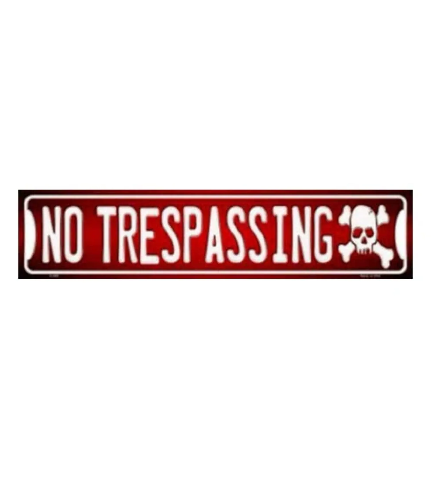 Metal Signs Metalen Borden|No trespassing straatbord 10 x 45cm