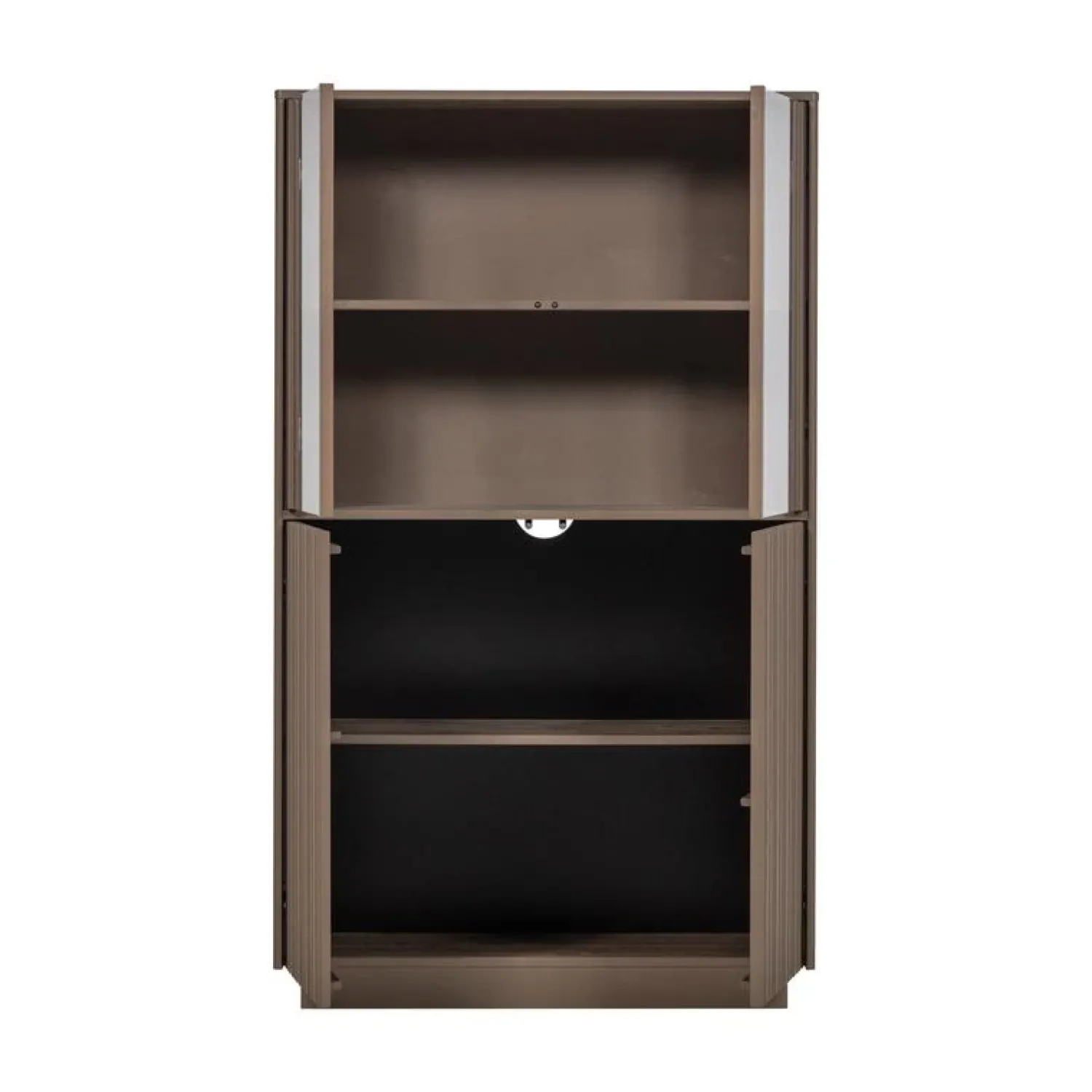 WOOOD Vitrinekasten|Industriele Kasten|Nova Lage Vitrinekast Dennenhout Truffelbruin 102cm