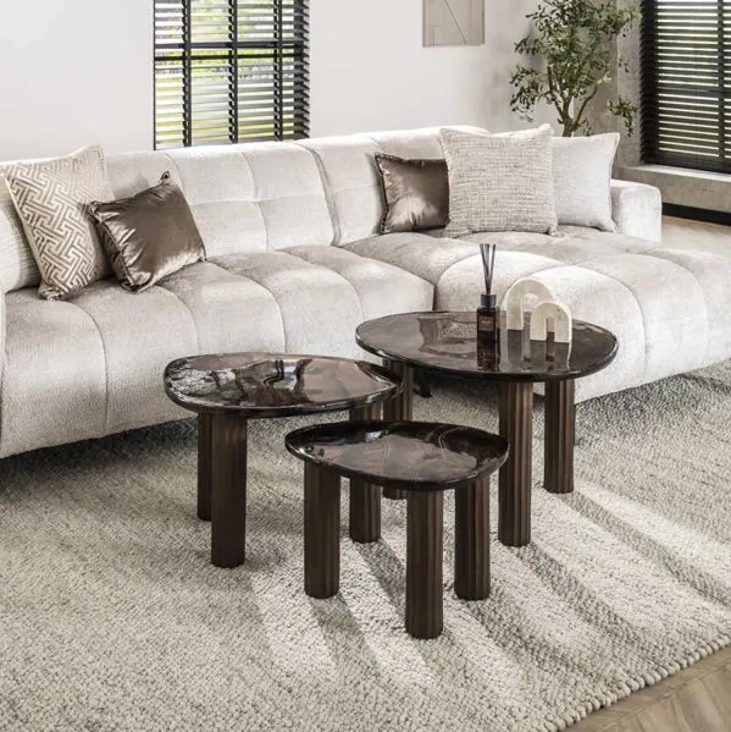 Kalfort Salontafels|Nova Salontafel S Koper / Glas 51cm (Showroommodel)