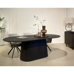 Livingfurn Eettafels|Novero Eettafel Espresso eiken ovaal 200cm