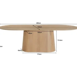 Livingfurn Eettafels|Novero Eettafel naturel eiken ovaal 280cm