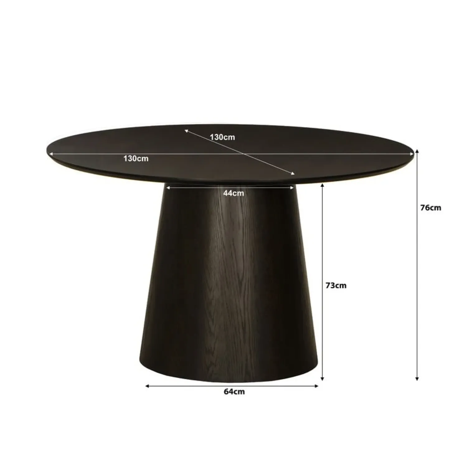 Livingfurn Eettafels|Novero Eettafel rond Espresso eiken 130cm