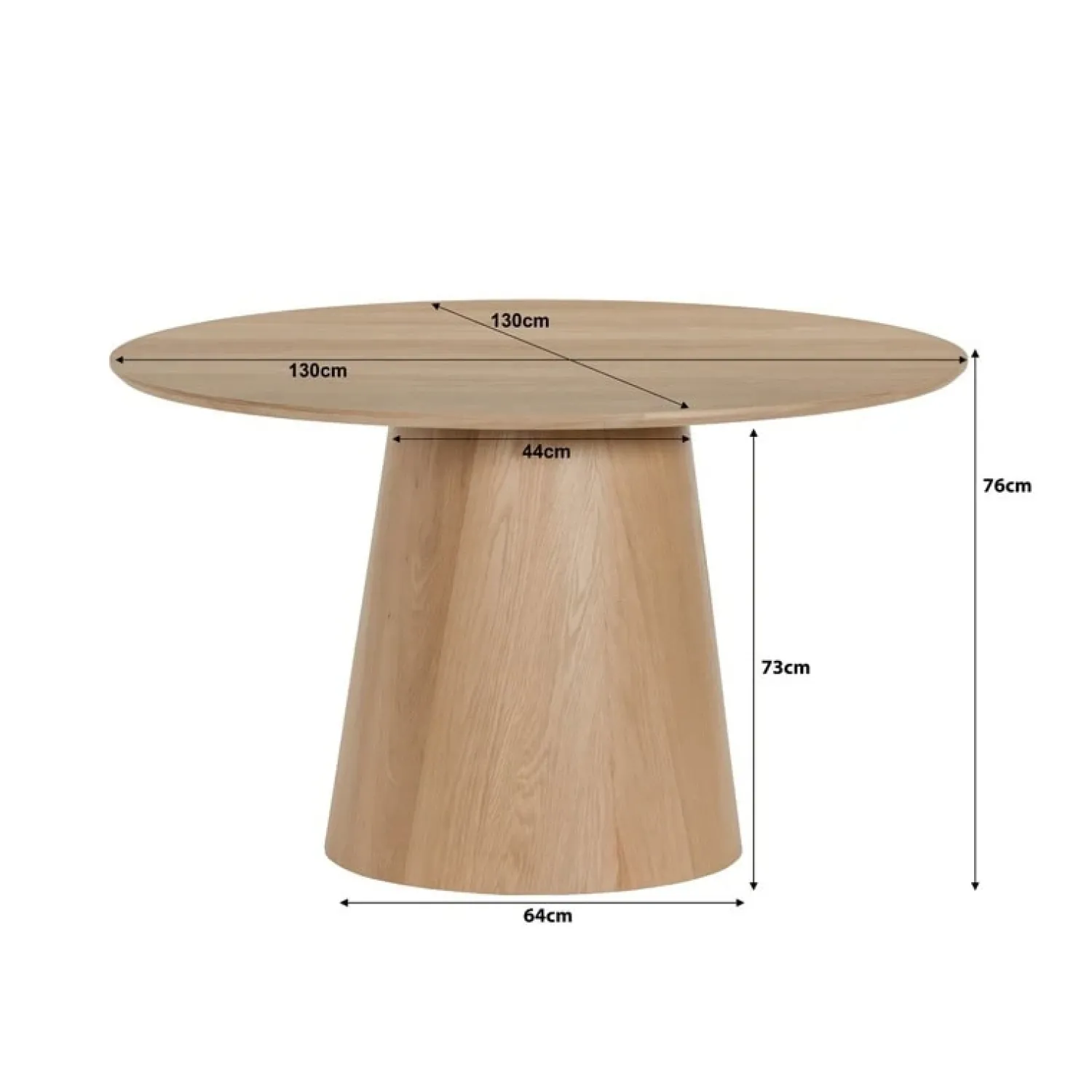 Livingfurn Eettafels|Novero Eettafel rond naturel eiken 130cm