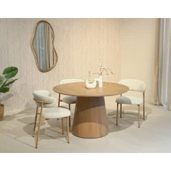 Livingfurn Eettafels|Novero Eettafel rond naturel eiken 130cm