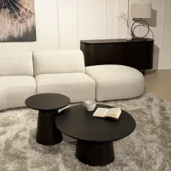 Livingfurn Salontafels|Novero Salontafel Espresso eiken 80cm rond