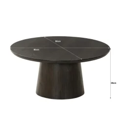 Livingfurn Salontafels|Novero Salontafel Espresso eiken 80cm rond