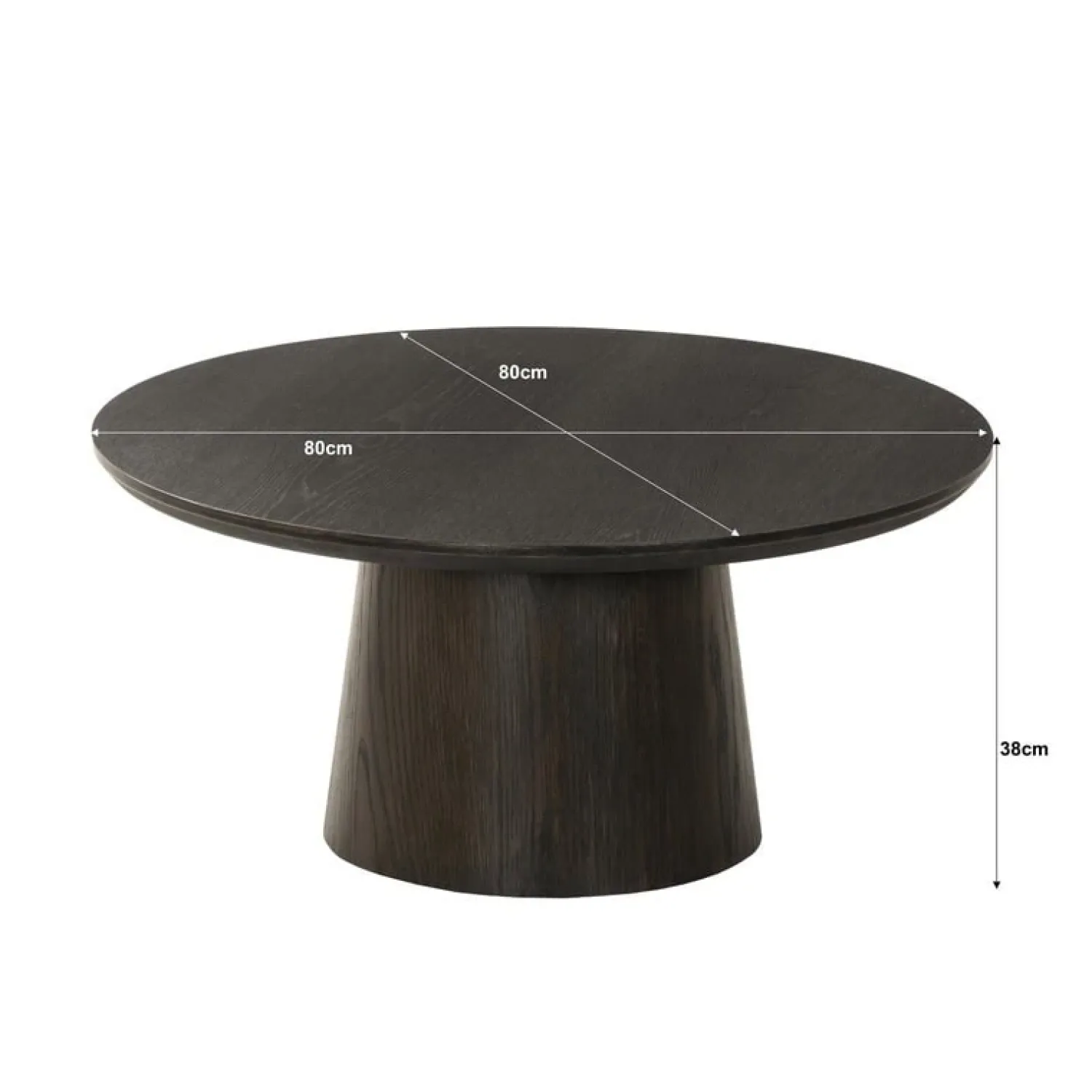 Livingfurn Salontafels|Novero Salontafel Espresso eiken 80cm rond