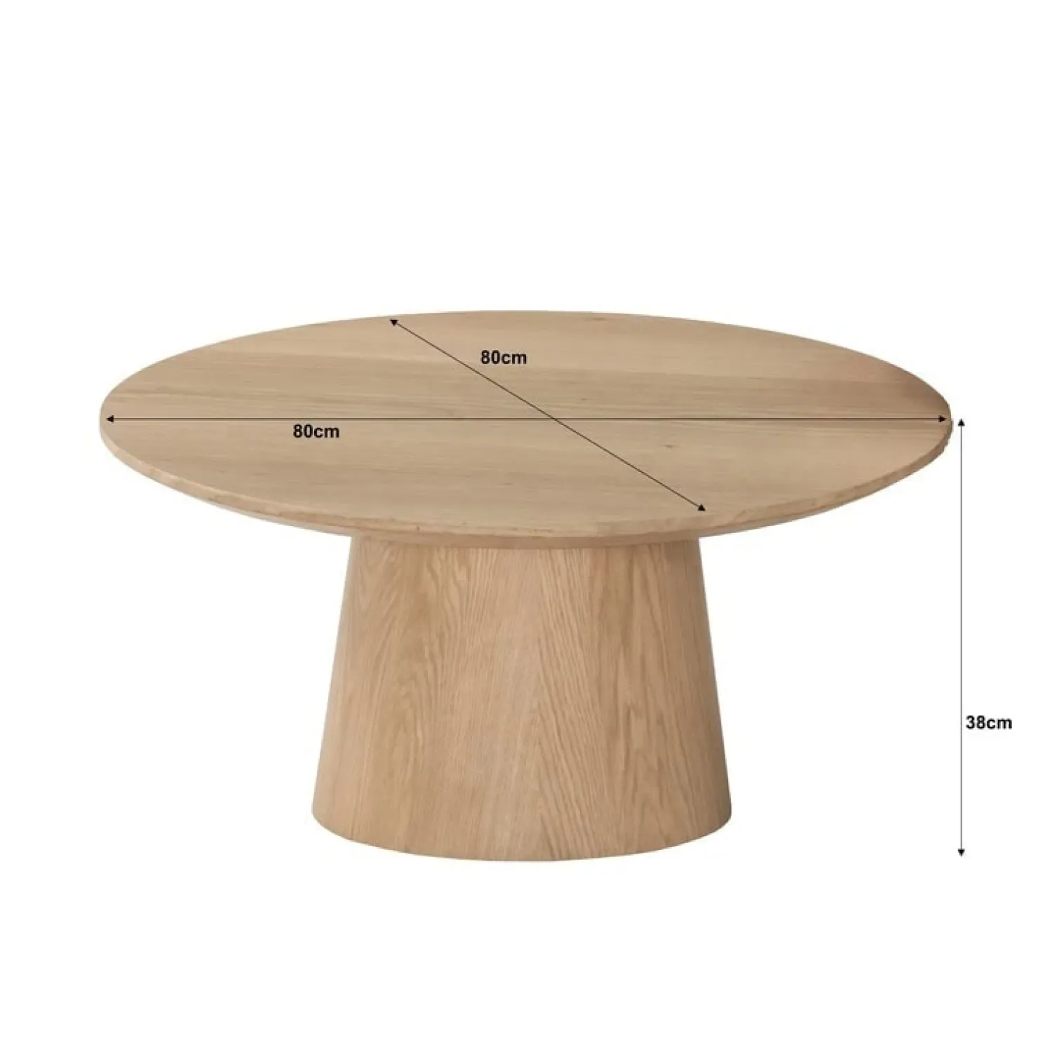 Livingfurn Salontafels|Novero Salontafel naturel eiken 80cm rond