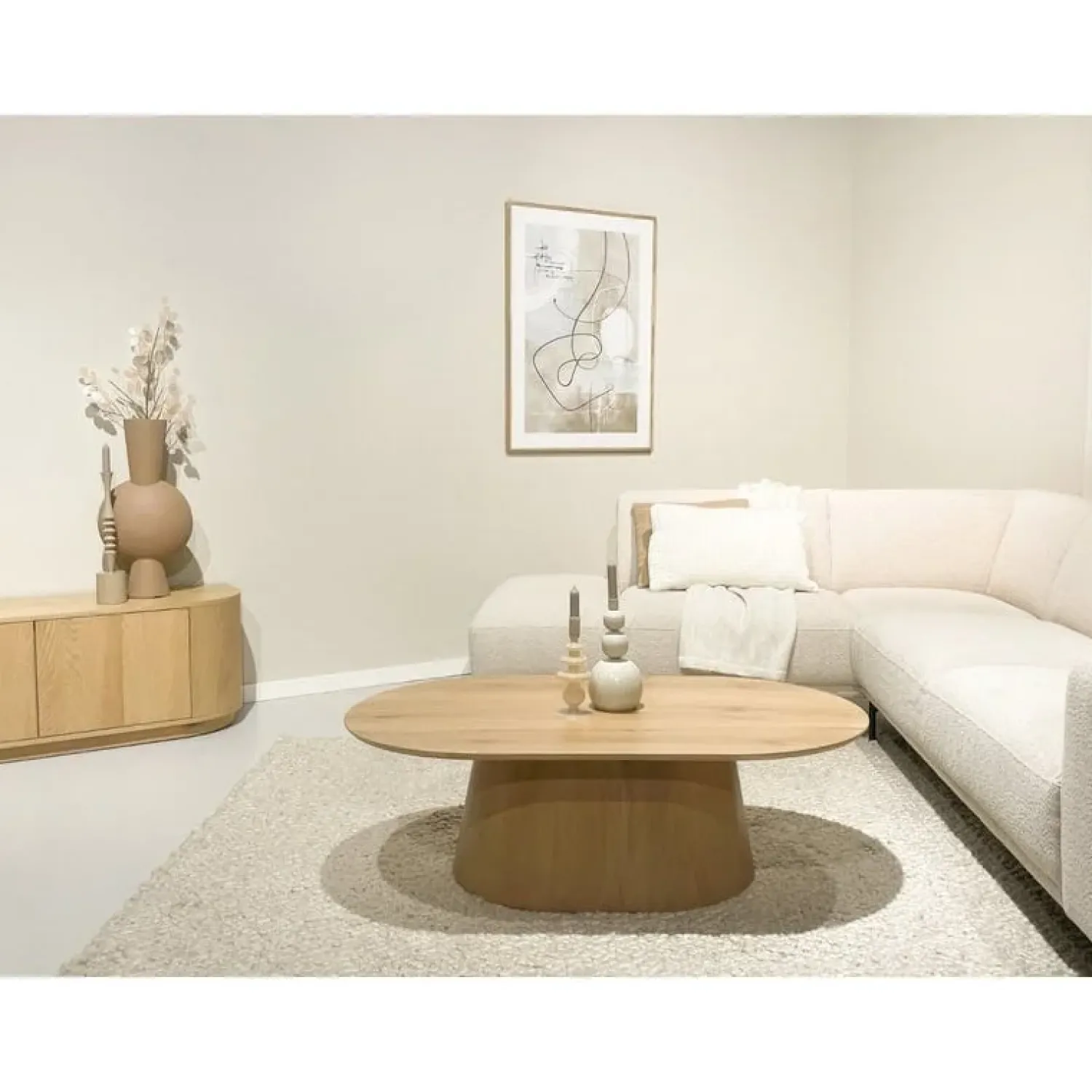 Livingfurn Salontafels|Novero Salontafel naturel eiken Ovaal 120cm