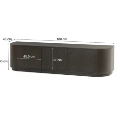 Livingfurn Industriele Kasten|Tv Meubels|Novero Tv meubel Espresso eiken 180cm