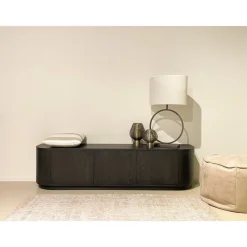 Livingfurn Industriele Kasten|Tv Meubels|Novero Tv meubel Espresso eiken 180cm