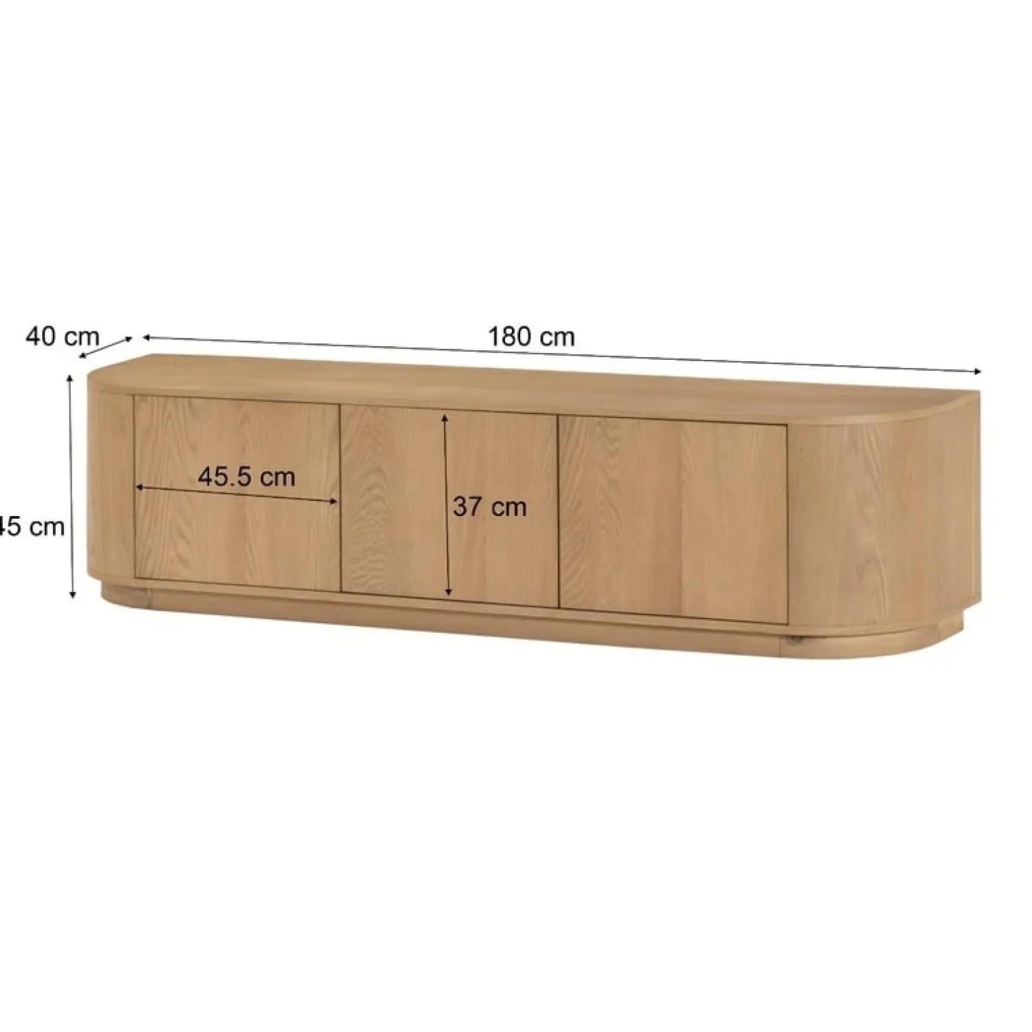 Livingfurn Industriele Kasten|Tv Meubels|Novero Tv meubel naturel eiken 180cm
