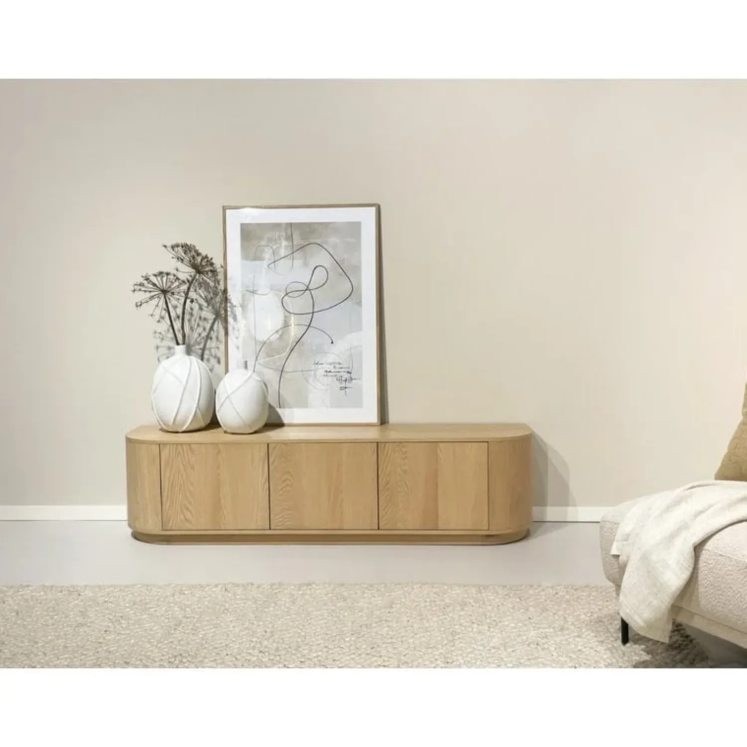 Livingfurn Industriele Kasten|Tv Meubels|Novero Tv meubel naturel eiken 180cm