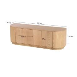 Livingfurn Industriele Kasten|Tv Meubels|Novero Tv meubel naturel eiken 140cm