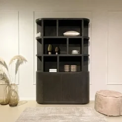 Livingfurn Vakkenkasten|Boekenkasten|Novero Vakkenkast Espresso eiken 145cm