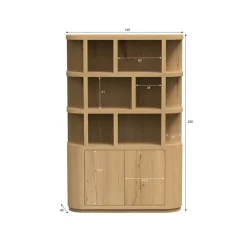 Livingfurn Vakkenkasten|Boekenkasten|Novero Vakkenkast naturel eiken 145cm