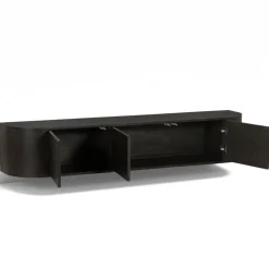 Livingfurn Industriele Kasten|Tv Meubels|Novero Zwevend Tv meubel Espresso eiken 180cm