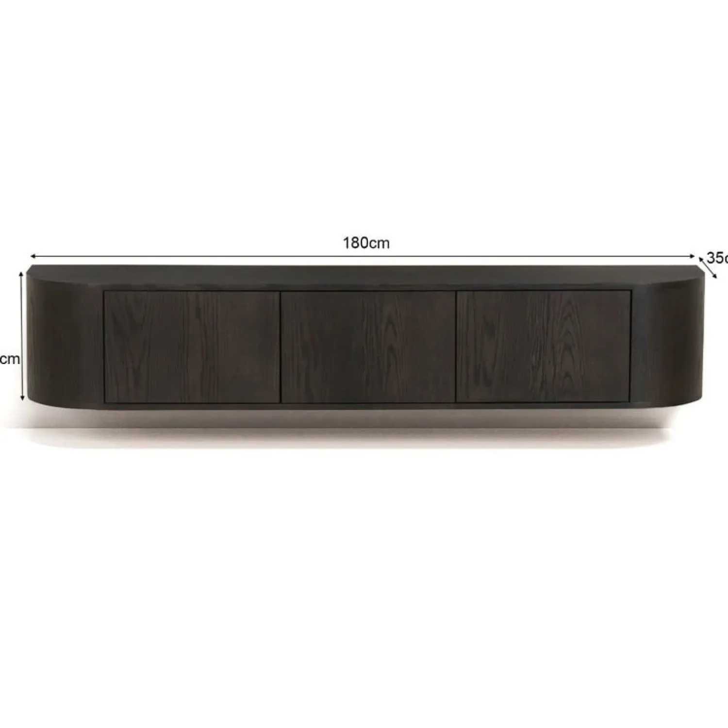 Livingfurn Industriele Kasten|Tv Meubels|Novero Zwevend Tv meubel Espresso eiken 180cm