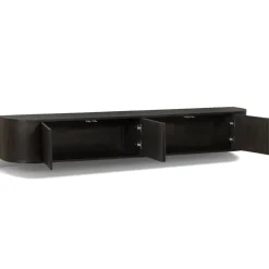 Livingfurn Industriele Kasten|Tv Meubels|Novero Zwevend Tv meubel Espresso eiken 220cm