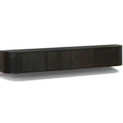Livingfurn Industriele Kasten|Tv Meubels|Novero Zwevend Tv meubel Espresso eiken 220cm