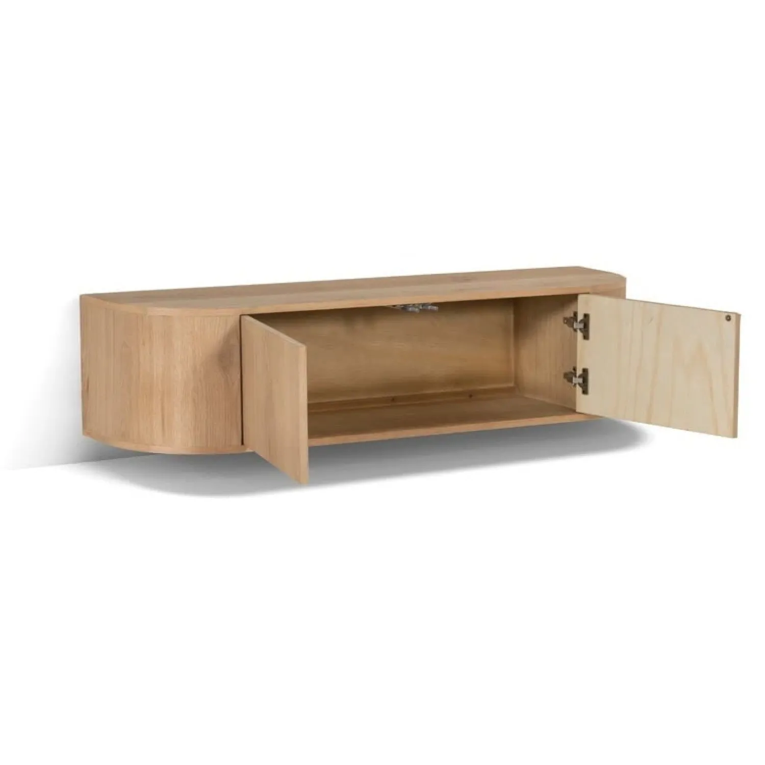 Livingfurn Industriele Kasten|Tv Meubels|Novero Zwevend Tv meubel naturel eiken 140cm