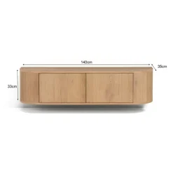 Livingfurn Industriele Kasten|Tv Meubels|Novero Zwevend Tv meubel naturel eiken 140cm