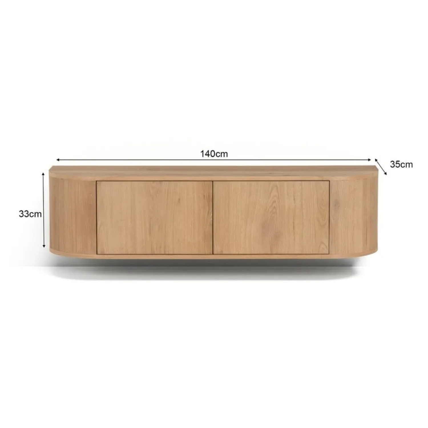 Livingfurn Industriele Kasten|Tv Meubels|Novero Zwevend Tv meubel naturel eiken 140cm