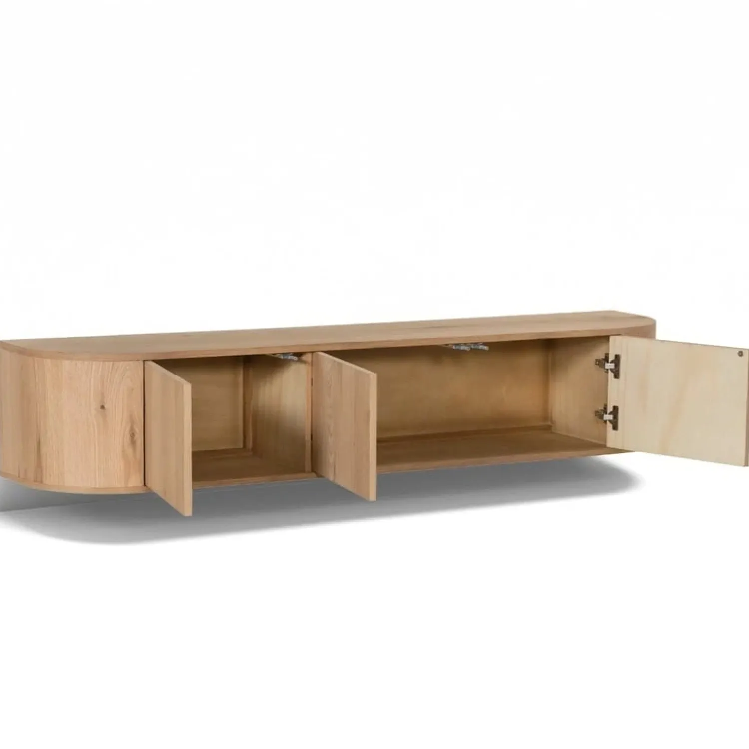 Livingfurn Industriele Kasten|Tv Meubels|Novero Zwevend Tv meubel naturel eiken 180cm