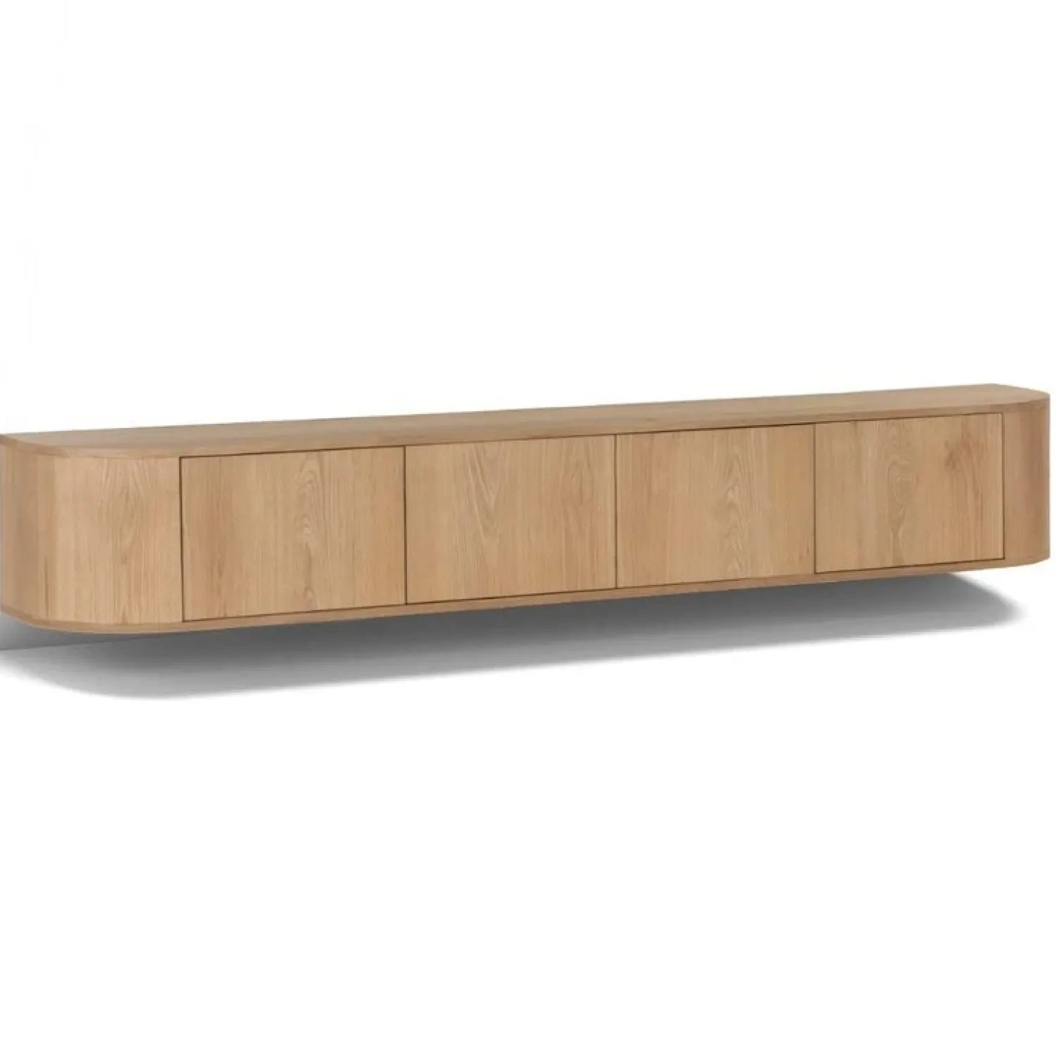 Livingfurn Industriele Kasten|Tv Meubels|Novero Zwevend Tv meubel naturel eiken 220cm