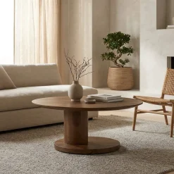 Eleonora Salontafels|Novia Salontafel Lichtbruin mangohout 90cm