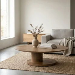 Eleonora Salontafels|Novia Salontafel Lichtbruin mangohout 120cm