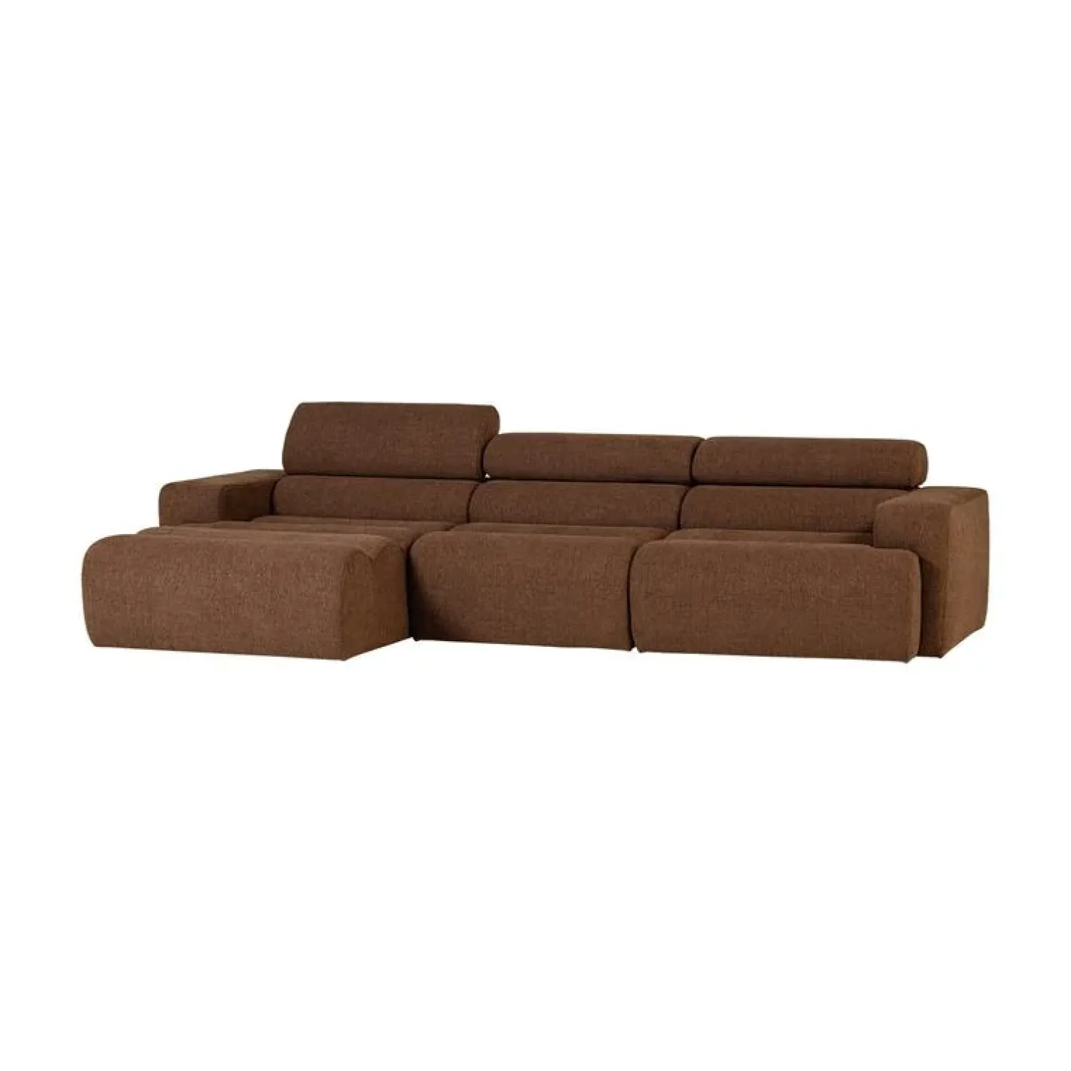WOOOD Loungebanken|Novi Chaise Longue Bank Links Bouclé Mokkabruin