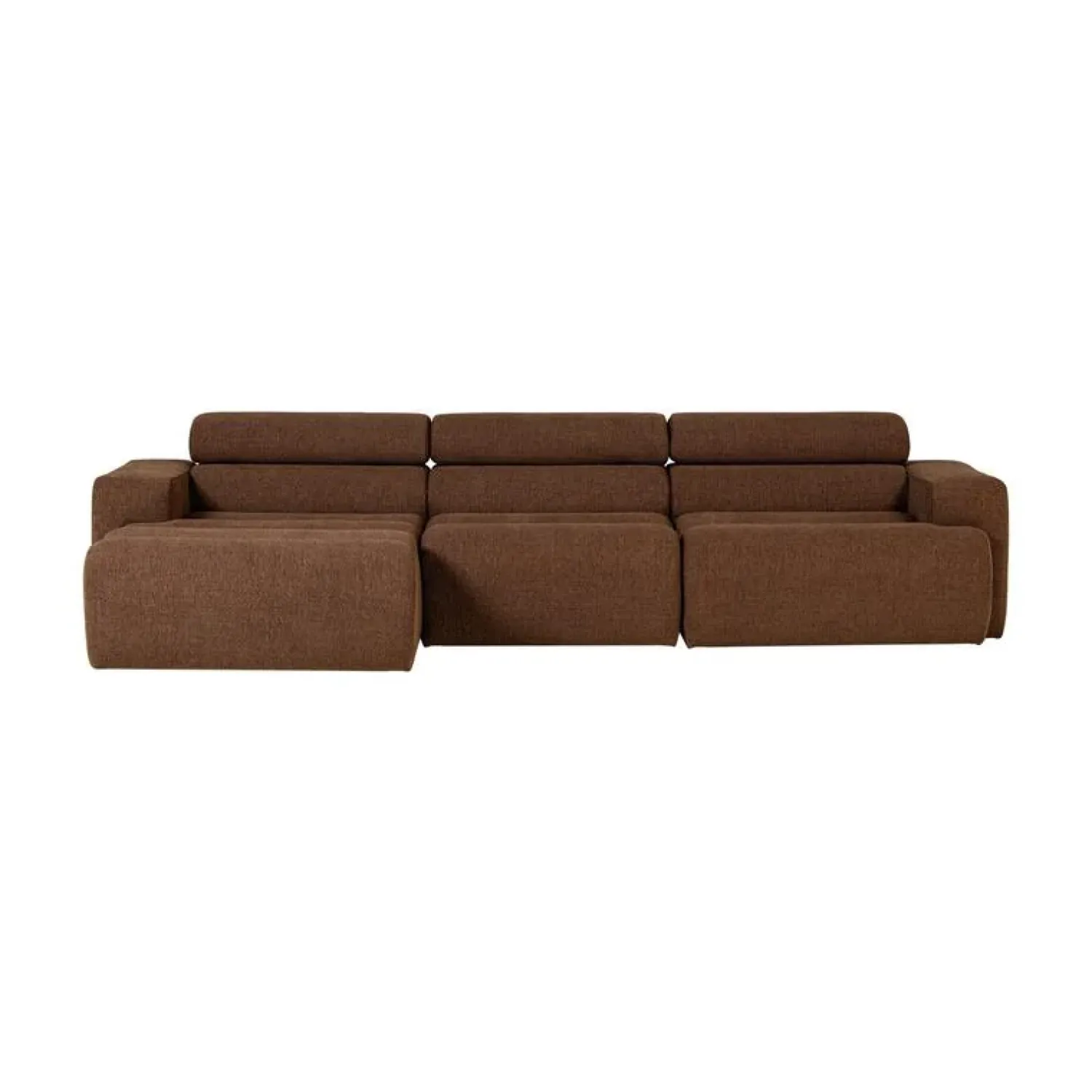 WOOOD Loungebanken|Novi Chaise Longue Bank Links Bouclé Mokkabruin