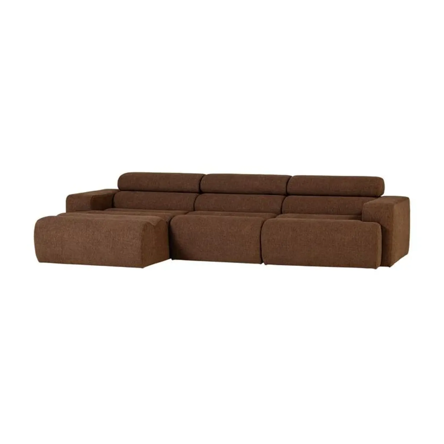 WOOOD Loungebanken|Novi Chaise Longue Bank Links Bouclé Mokkabruin