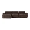 WOOOD Loungebanken|Novi Chaise Longue Bank Links Donkerbruin Melange