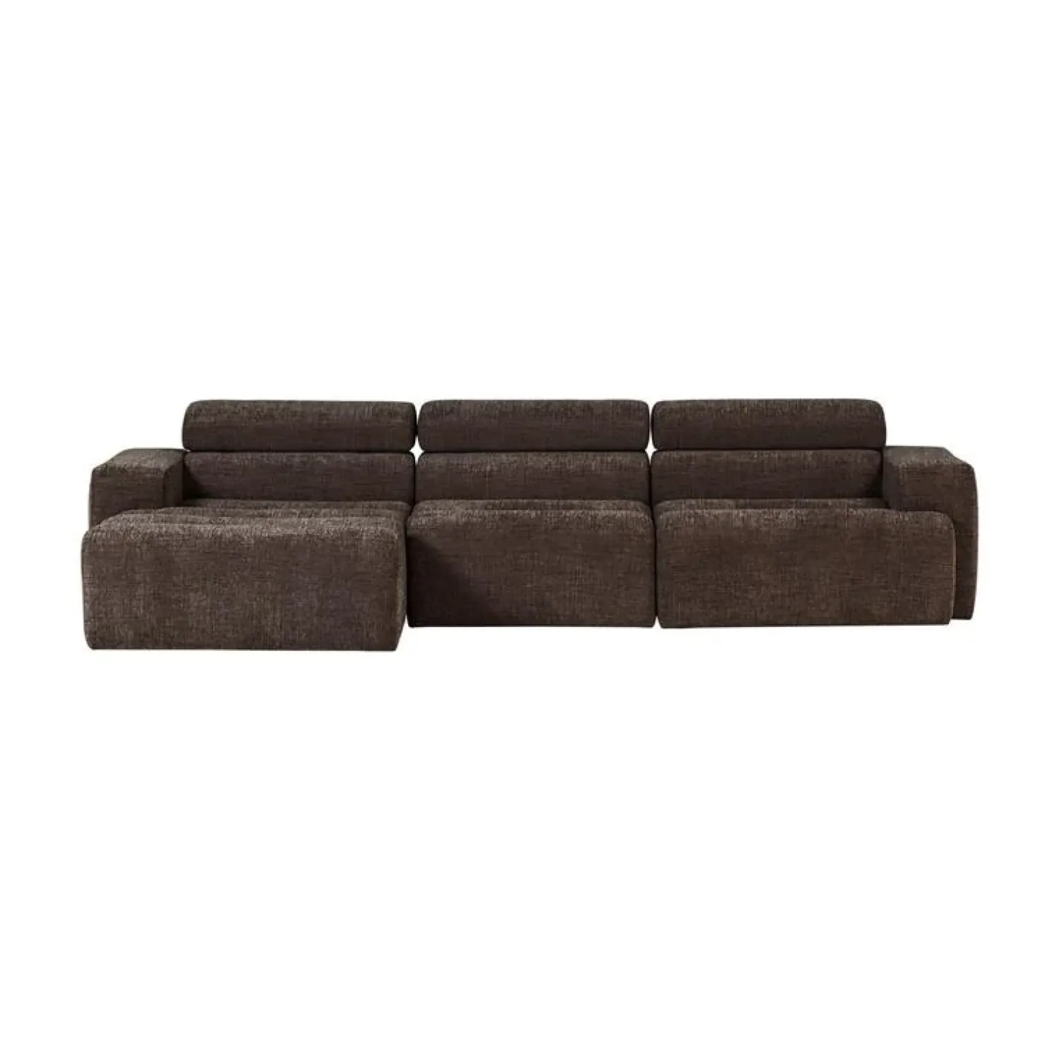 WOOOD Loungebanken|Novi Chaise Longue Bank Links Donkerbruin Melange