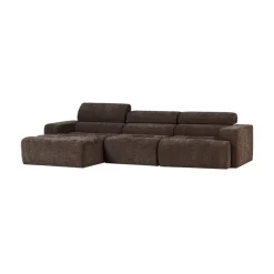 WOOOD Loungebanken|Novi Chaise Longue Bank Links Donkerbruin Melange