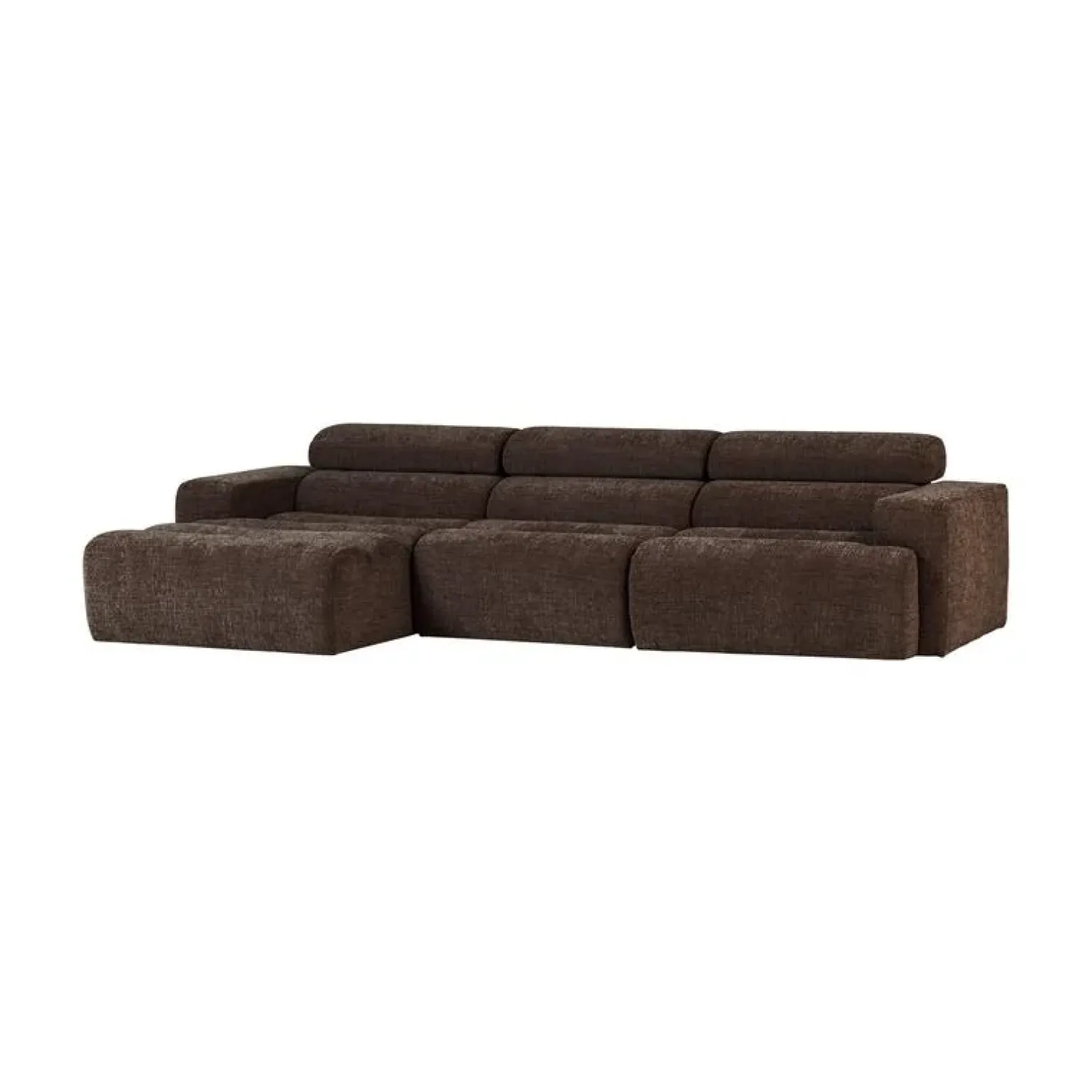 WOOOD Loungebanken|Novi Chaise Longue Bank Links Donkerbruin Melange