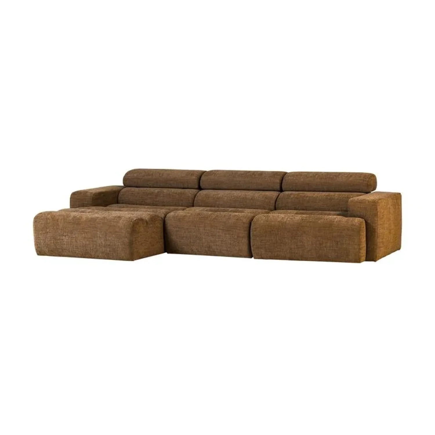 WOOOD Loungebanken|Novi Chaise Longue Bank Links Karamelbruin Melange