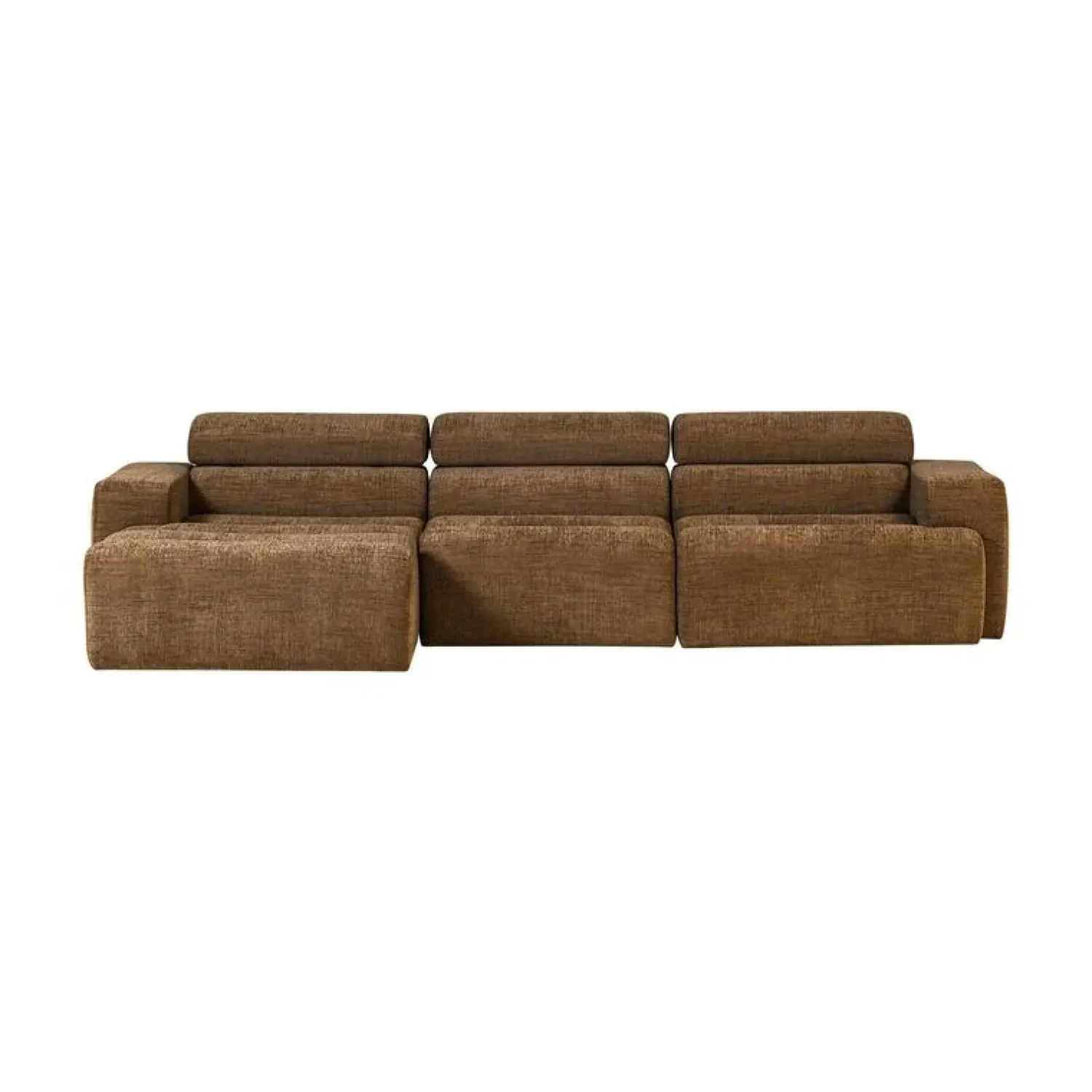 WOOOD Loungebanken|Novi Chaise Longue Bank Links Karamelbruin Melange